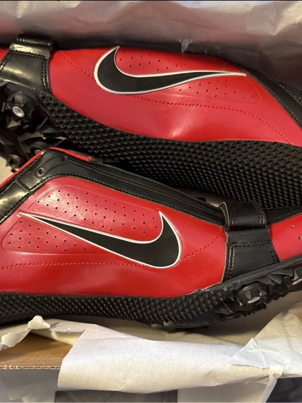 Nike Men’s Red and Black Athletic Spiked Cleats